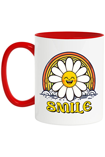 StoryGift Romania Cana cu mesajul "Smile", ilustratie, motivational, zambeste...