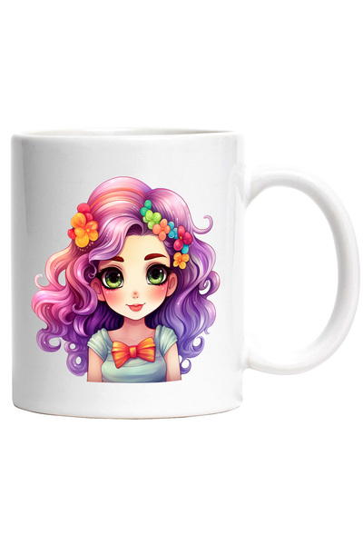 StoryGift Romania Cana cu o fetita | ilustratie | mov | funda | floricele | o...