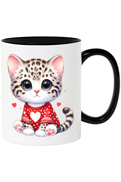 StoryGift Romania Cana cu un pui de ghepard care poarta o bluza cu inimioare ...