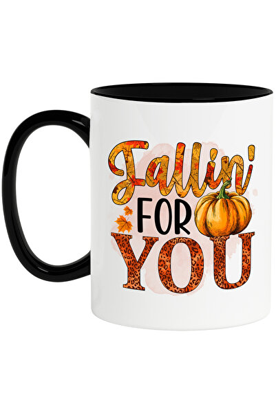StoryGift Romania Cana cu mesajul "Fallin' for you", toamna, ilustratie, indr...