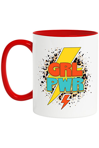 StoryGift Romania Cana cu mesajul "GRL PWR", ilustratie, motivational, putere...