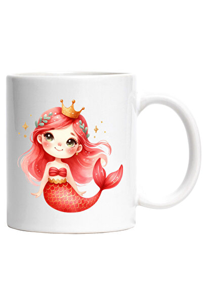 StoryGift Romania Cana cu o sirena cu coada rosie | jumatate femeie | coroana...