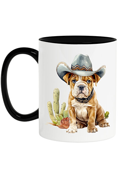 StoryGift Romania Cana cu un catel cu palarie de cowboy, ilustratie, Vestul S...