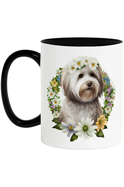 StoryGift Romania Cana cu un catel foarte blanos | ilustratie | floricele alb...