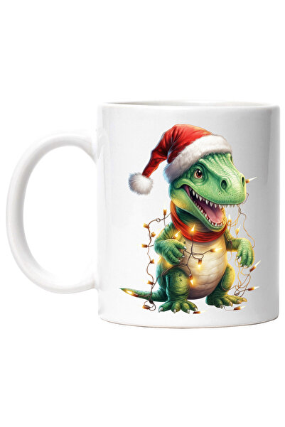 StoryGift Romania Cana cu un pui de dinozaur care poarta o caciula de Craciun...