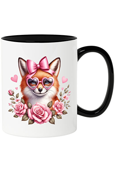 StoryGift Romania Cana cu o vulpe care poarta ochelari in forma de inimioare ...