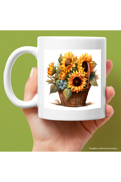 StoryGift Romania Cana cu un cos cu flori, ilustratie, floarea-soarelui, reco...