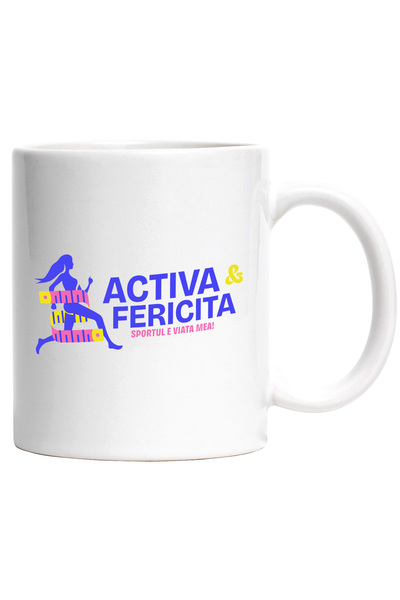 StoryGift Romania Cana Fata Alergand Text Activa Si Fericita Sport, 330ml, Ce...