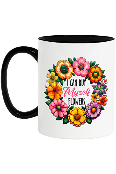 StoryGift Romania Cana cu mesajul "I can buy myself flowers", ilustratie, mot...