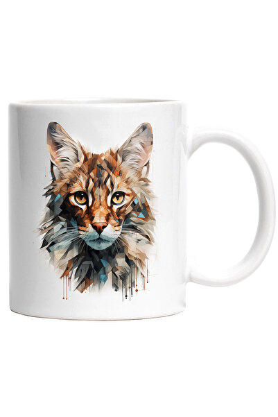 StoryGift Romania Cana Cu Pisica, Mosaic, Geometric, Ilustratie, Animal, Mult...