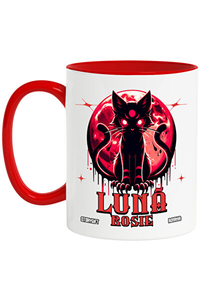 StoryGift Romania Cana Pisica posedata ochii rosi horror Lună Roșie, 330ml, C...