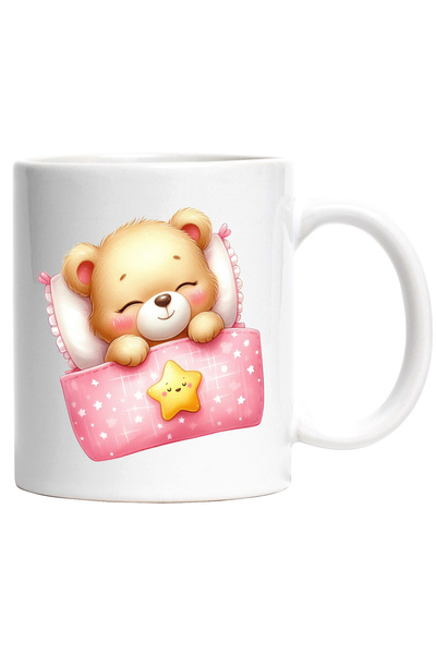 StoryGift Romania Cana cu o ursoaica vesela care doarme | ilustratie | paturi...