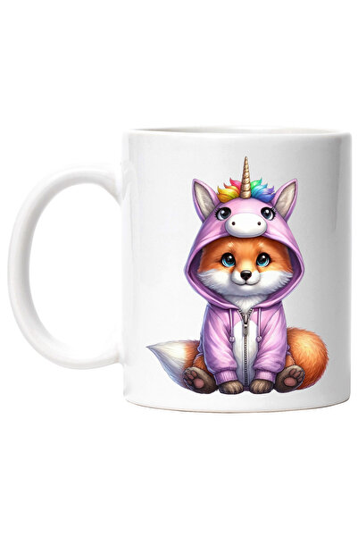 StoryGift Romania Cana cu o vulpita in costum de unicorn, ilustratie, hanorac...