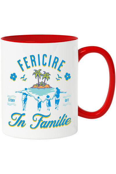 StoryGift Romania Cana cu Portret Familie Insula tropicala, Text Fericire in ...