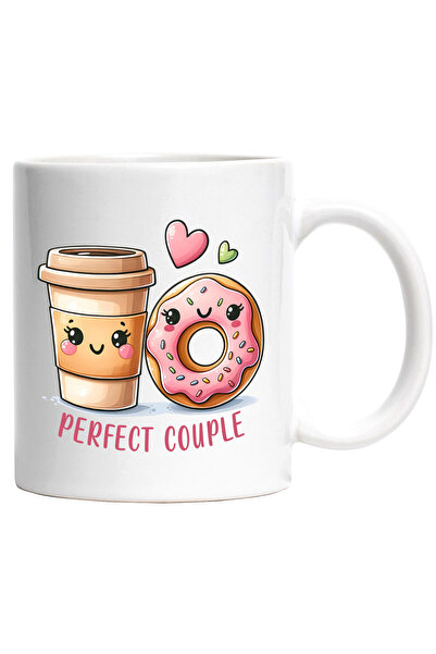 StoryGift Romania Cana cu o gogoasa si un pahar cu cafea cu mesajul "Perfect ...