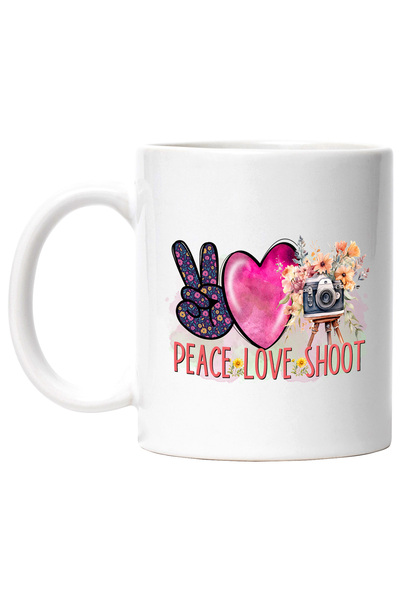 StoryGift Romania Cana cu mesajul "Peace, love, shoot", ilustratie, activitat...
