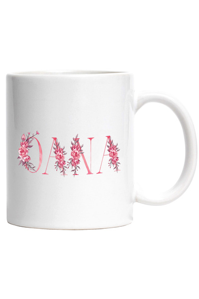 StoryGift Romania Cana Cu Numele Oana, Floral, Colorat, Creativ, Frumos, Unic...