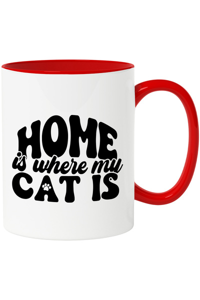 StoryGift Romania Cana pentru iubitorii de pisici cu textul ""Acasa" este loc...