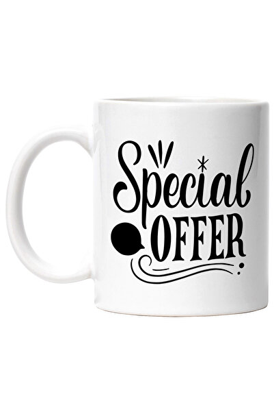 StoryGift Romania Cana cu textul in engleza "Special offer" - oferta speciala cu Maner Alb, Cu Maner Alb