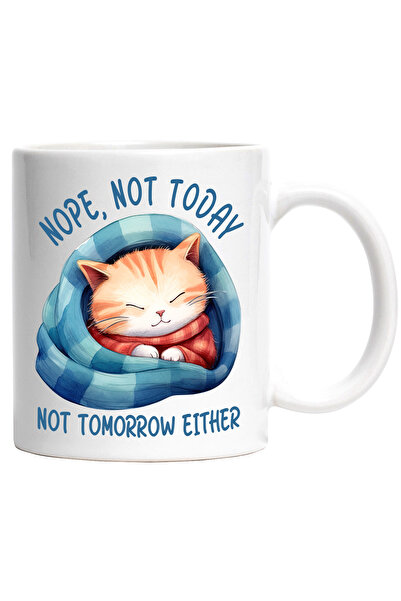StoryGift Romania Cana cu pisicuta care doarme cu mesajul "Nope, not today, n...