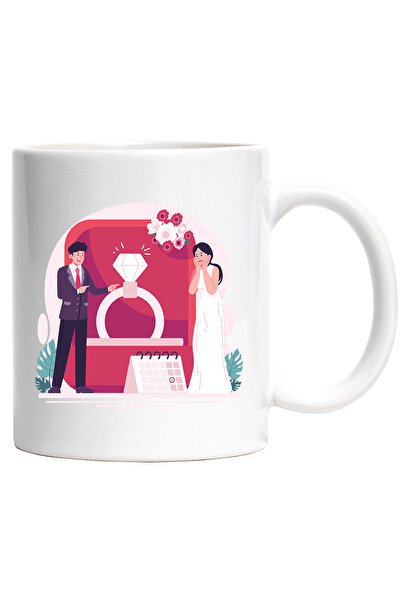 StoryGift Romania Cana Cu Inel, Diamant, Calendar, Nunta, Data, Caasatorie, M...