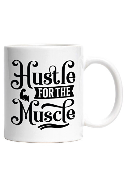StoryGift Romania Cana cu mesajul in engleza "Hustle for the muscle" - munces...