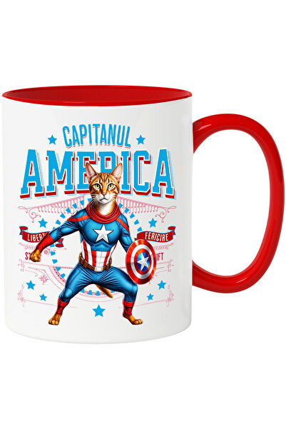 StoryGift Romania Cana cu Abisinian / Abyssinian Pisica In Costum de Capitan ...