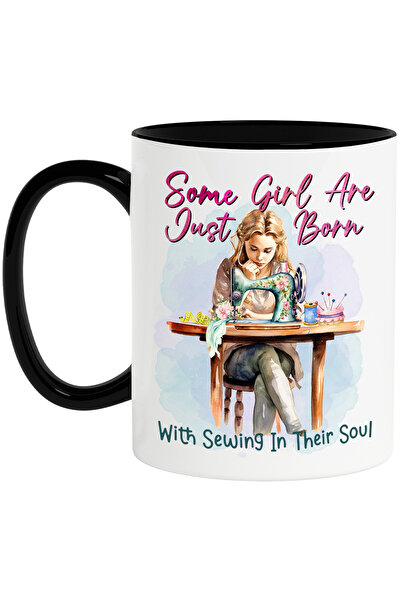 StoryGift Romania Cana cu mesajul "Some girls are just born with sewing in th...