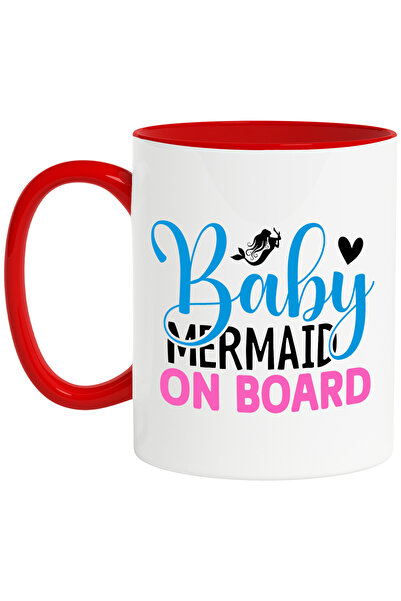 StoryGift Romania Cana cu sirena si inimioara cu mesajul "Baby mermaid on boa...