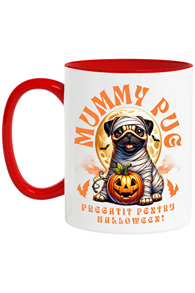 StoryGift Romania Cana cu Caine Pug mumie Infasurat Text Pregatit Pentru Hall...