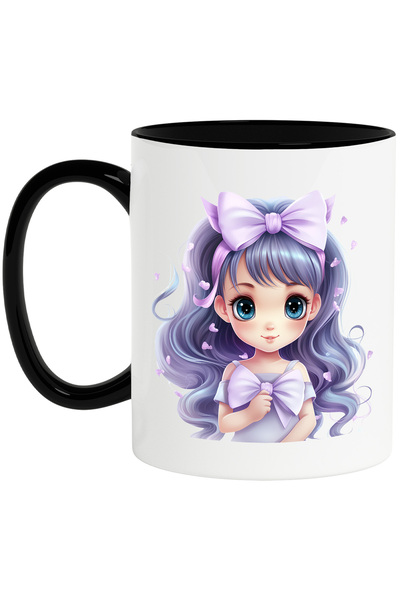 StoryGift Romania Cana cu o fetita dragalasa | ilustratie | funda | mov | ves...