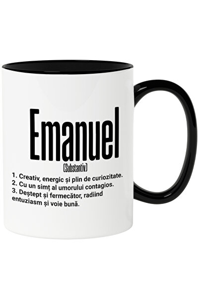 StoryGift Romania Cana Cu Numele Emanuel, Cu Mesaj Motivational, Creativ, Ene...