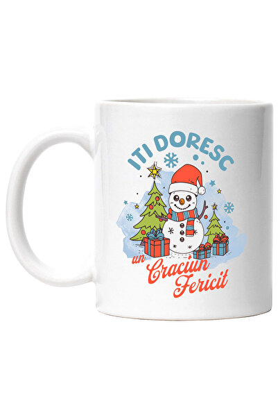 StoryGift Romania Cana cu Om De Zapada Vesel Cu Caciual Mos Craciun Text Iti ...