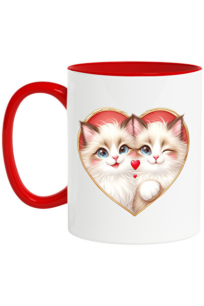 StoryGift Romania Cana cu 2 pisicute Birmaneze | ilustratie | inimi | apropia...