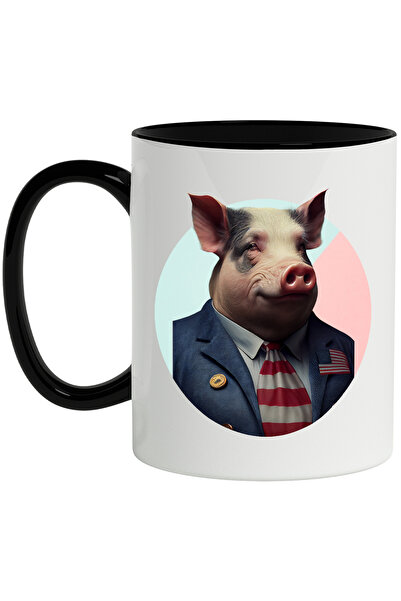 StoryGift Romania Cana Cu Porc, Costum, Steag, America, Cravata in Dungi, Mul...