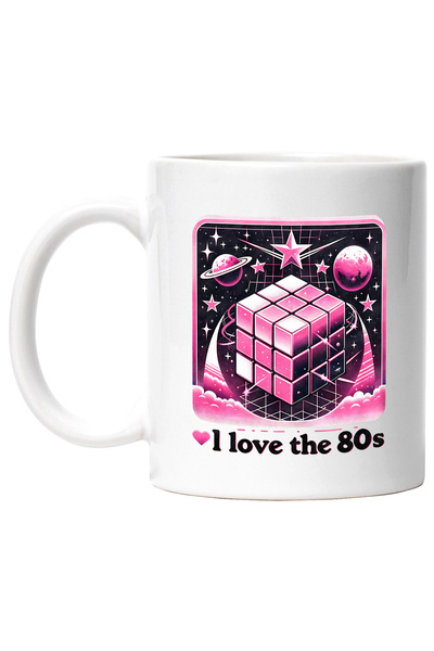 StoryGift Romania Cana cu mesajul "I love the 80s", ilustratie, stil retro, v...