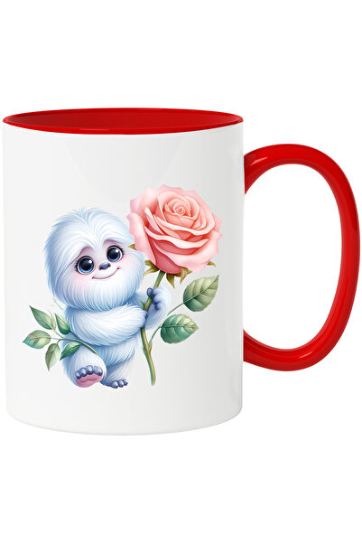 StoryGift Romania Cana cu Yeti care tine un trandafri | micut | omul zapezilo...