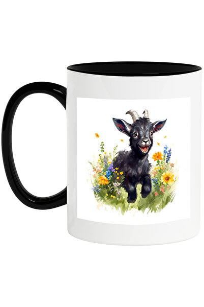 StoryGift Romania Cana cu o caprita neagra care zburda, ilustratie, iarba, na...