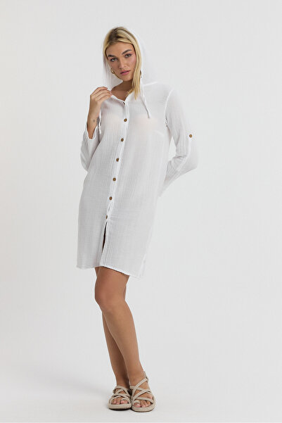 Heaven Ephesus Жіноча туніка - муслінова з капюшоном і довгими рукавами - 1050