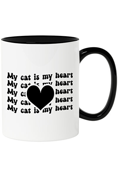 StoryGift Romania Cana cu o inimioara si textul "My cat is my heart" - pisica...