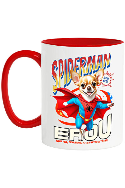 StoryGift Romania Cana cu Chihuahua Caine In Costum de SpiderMan cu Pelerina,...