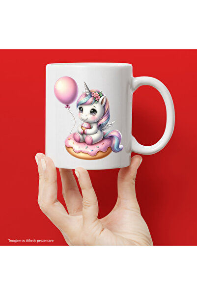 StoryGift Romania Cana cu un unicorn micut care sta pe o gogoasa, ilustratie,...