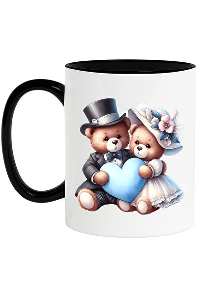 StoryGift Romania Cana cu 2 ursuleti , ilustratie, rochie, costum, palarii, e...