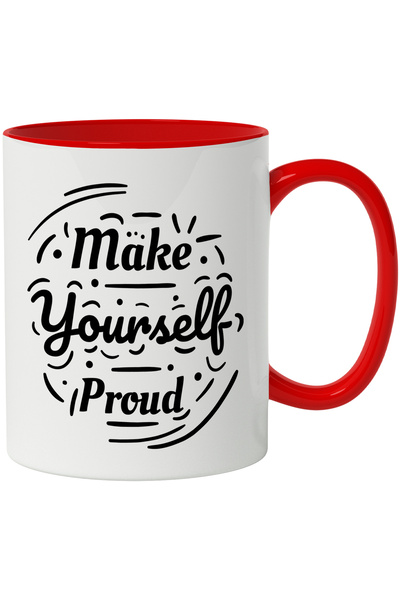 StoryGift Romania Cana Cu Mesaj In Engleza Freshly Baked Scratch, Copt, Proaspat, Paine, Alb Negru, Cu Maner Rosu