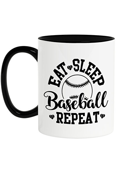 StoryGift Romania Cana cu minge de baseball si mesajul "Eat sleep, baseball, ...