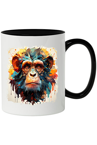 StoryGift Romania Cana Cu Maimuta, Mosaic, Geometric, Picaturi De Vopsea, Mul...