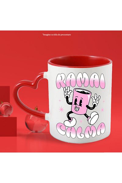 StoryGift Romania Coffee Mug Funny Position Text Stay Calm, Ceramic, 330ML, with Handle, With ,STG