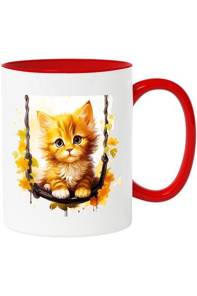 StoryGift Romania Cana cu un pisoi care se da in leagan | ilustratie | floric...