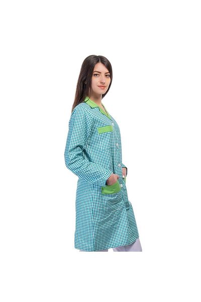 FORMTEKS Cleaning Apron Zefir Green White Checkered