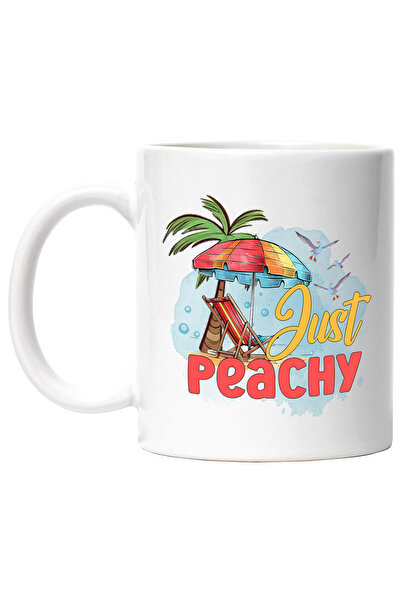 StoryGift Romania Cana cu mesajul "Just peachy", vara, vacanta, relaxare, con...